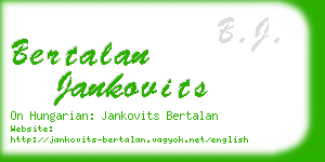 bertalan jankovits business card